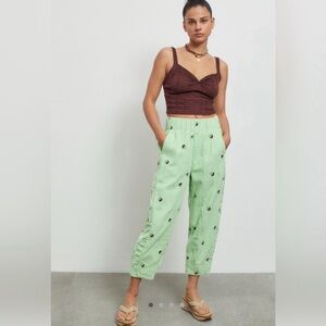 BDG x Urban Outfitters Mint Green Corduroy Ying Yang Embroidered Women's Pants S